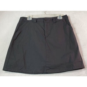 White Stag A Line Skirt Womens Size 8 Black Cotton Slash Pockets Lined Dark Wash